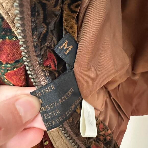 Vintage Winlit Genuine Leather Jacket with Velvet Patchwork details - Picture 7 of 8